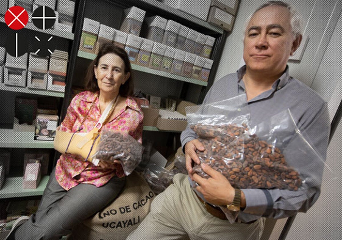 Victoria de la Torre y Miguel Fernández, en el Club del Chocolate.