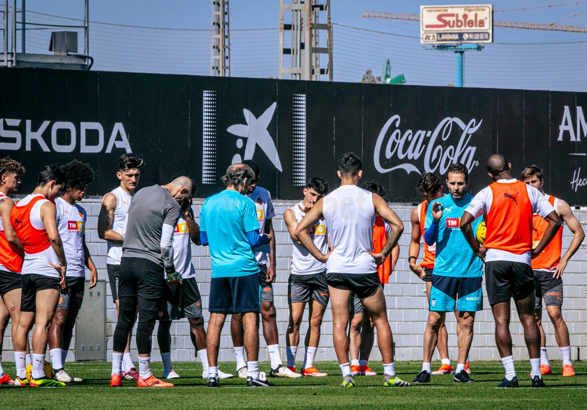 Un entrenamiento del Valencia.