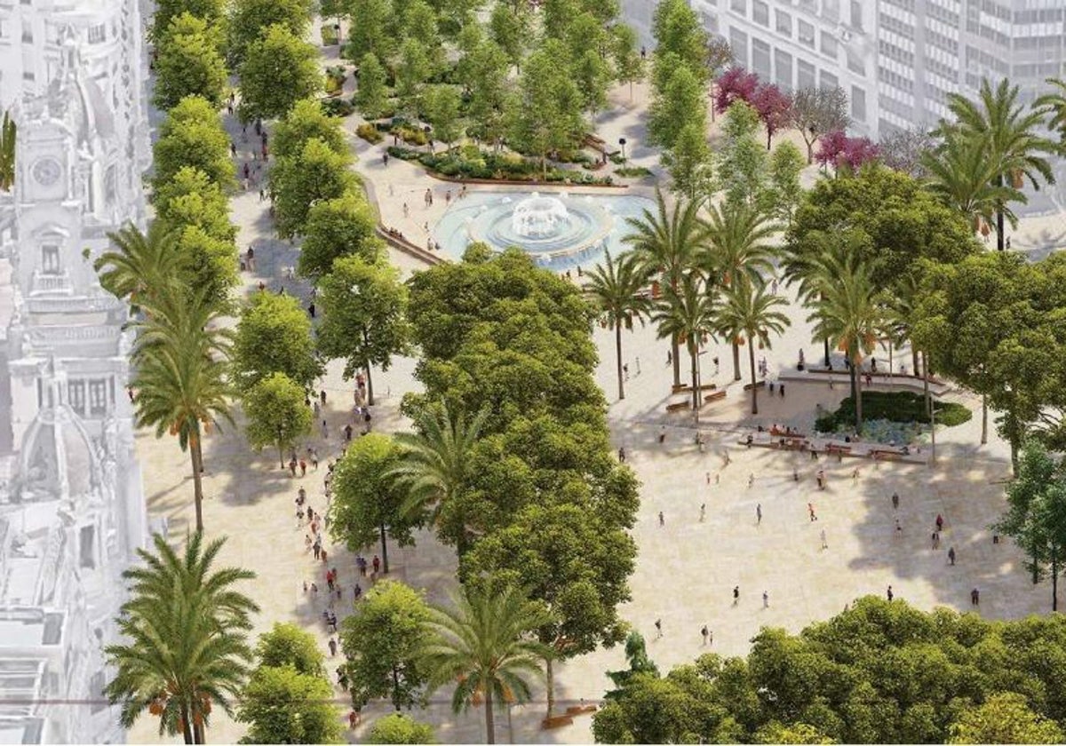 Proyecto Re-Natura, ganador del concurso de ideas para la reforma de la plaza del Ayuntamiento.