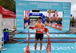 Dani Monfort durante el Campeonato de España de marcha en ruta de 2024.