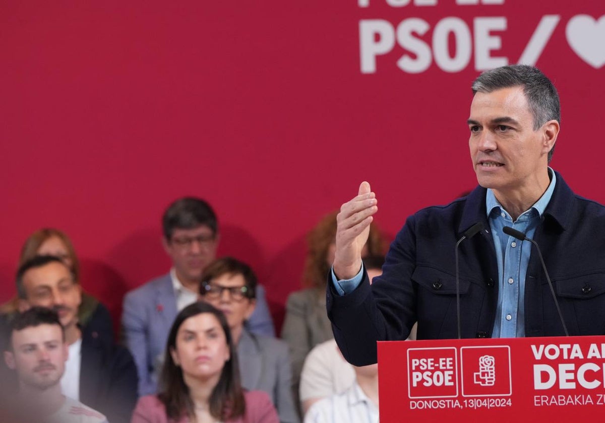 Pedro Sánchez, en un mitin.