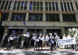 Protesta en Valencia de los técnicos de Hacienda.