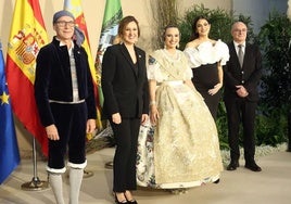 María José Catalá, Santiago Ballester, María Estela Arlandis y Marta Lozano durante el acto de la exaltación.