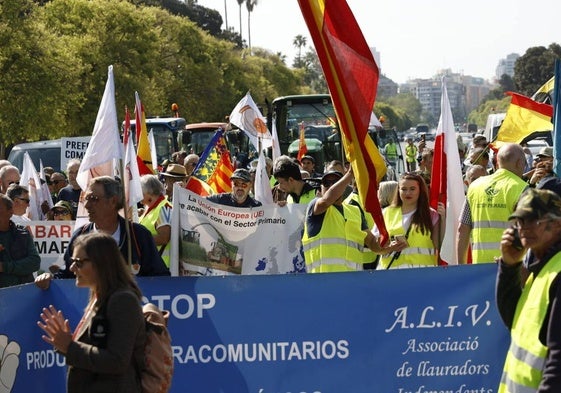 Manifestación de agricultores por Valencia.