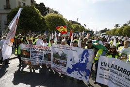 Protesta de tractores en Valencia.