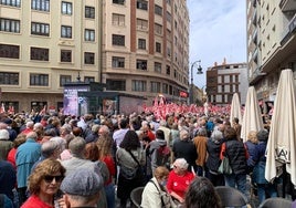 Concentración de apoyo a Sánchez en Valencia.