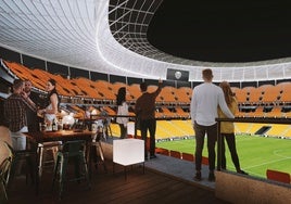 Figuración virtual del interior del nuevo estadio del Valencia.