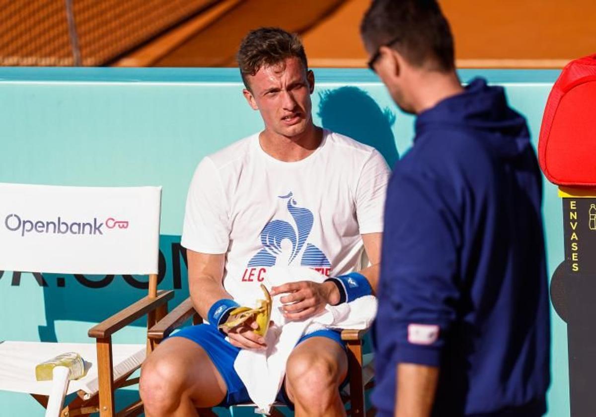 Lehecka, en un entrenamiento en Madrid.