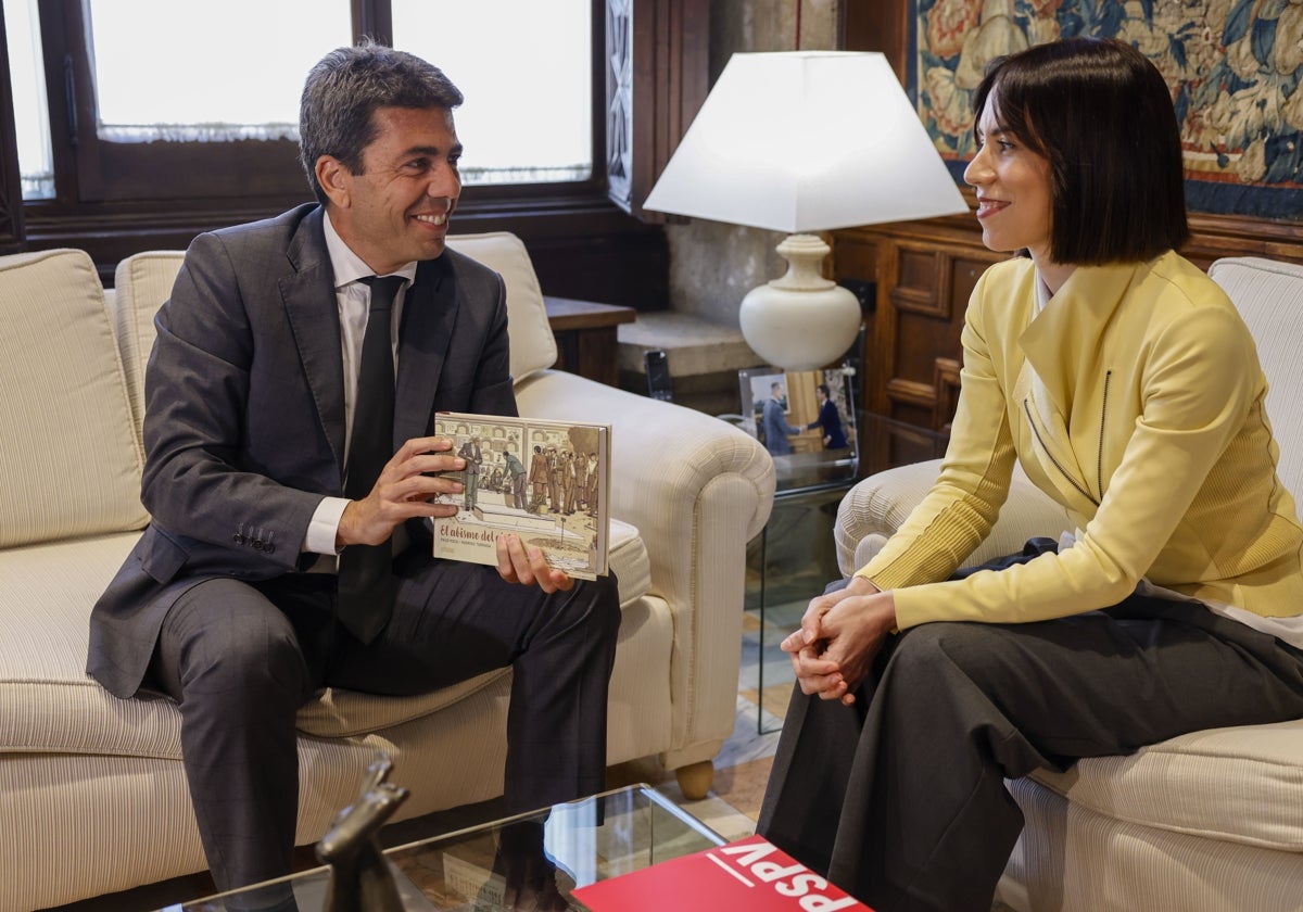 Mazón y Morant, en la reunión que han mantenido este jueves en el Palau.