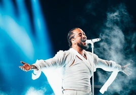 Slimane interpreta 'Mon Amour' en el primer ensayo de la Gran Final en el Malmo Arena.