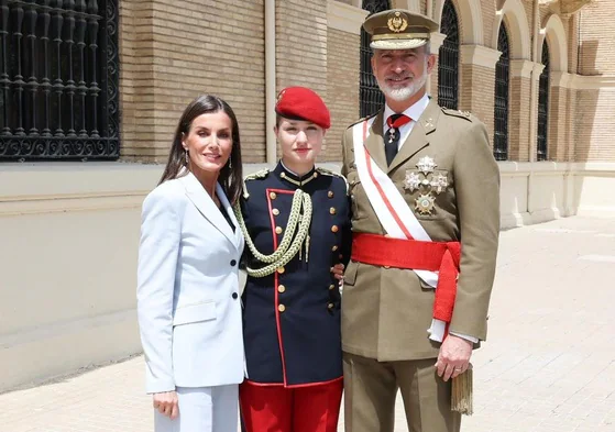 La fotos de Leonor y Letizia en la jura de bandera del Rey