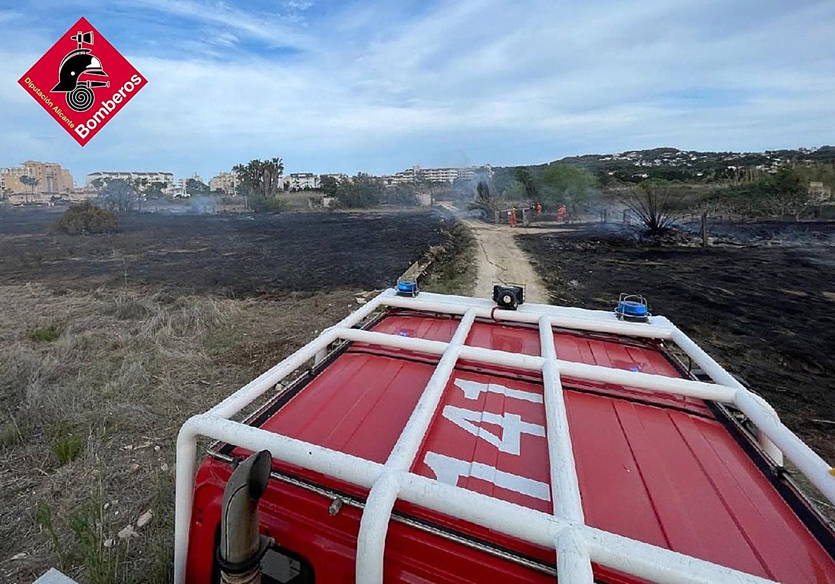 Imagen del domingo de la zona calcinada.