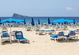 Playa de Levante Benidorm en verano.