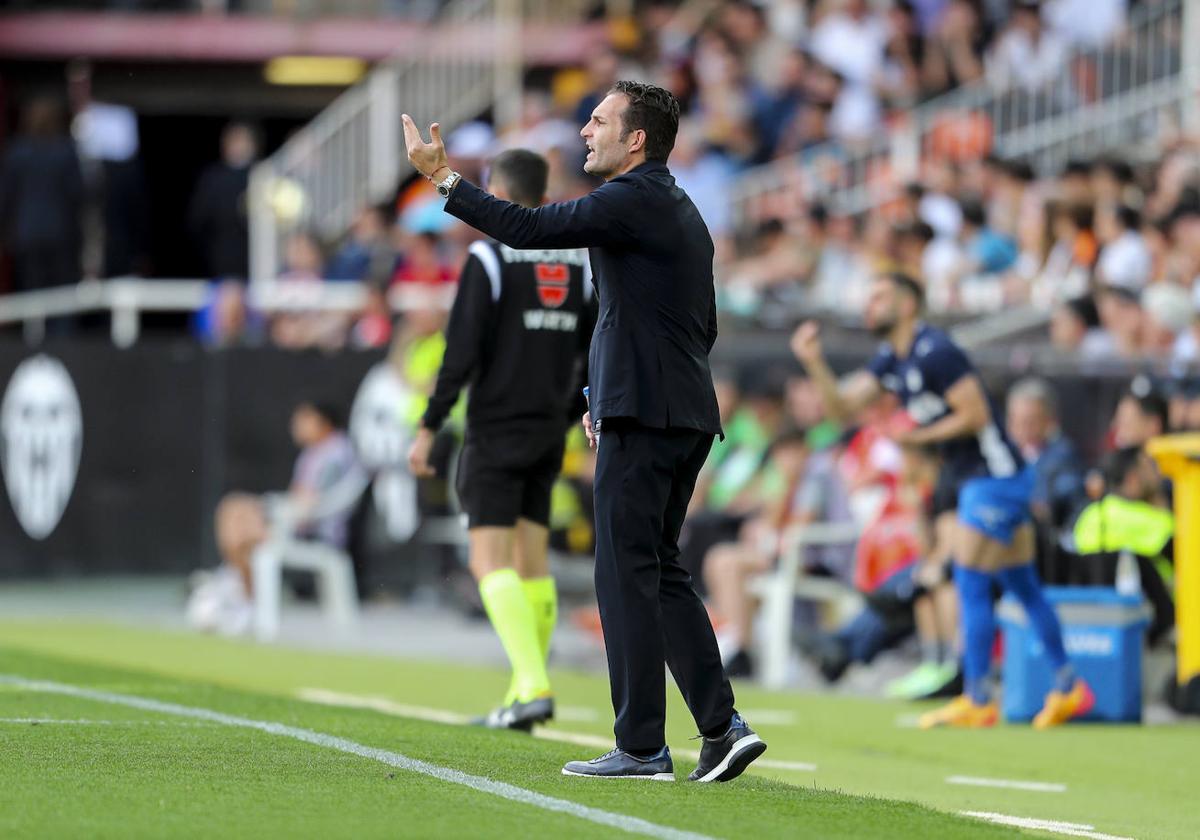 Rubén Baraja, en Mestalla.