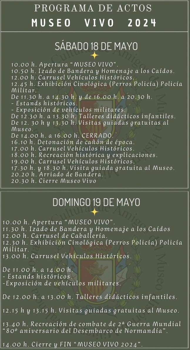 Programa de actos de Museo Vivo 2024.