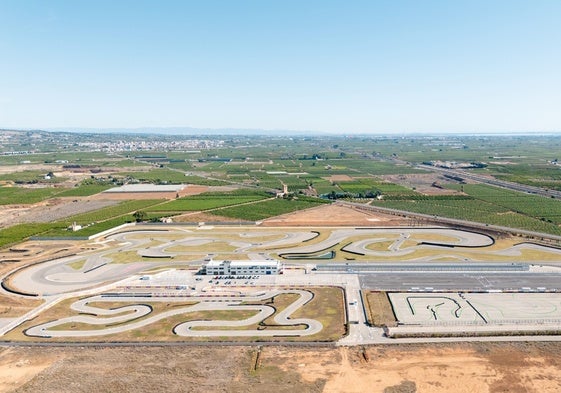 Vista aérea del Aspar Circuit, que acaba de abrir sus puertas en Guadassuar.