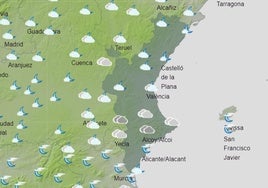 Mapa previsto para el domingo 19.