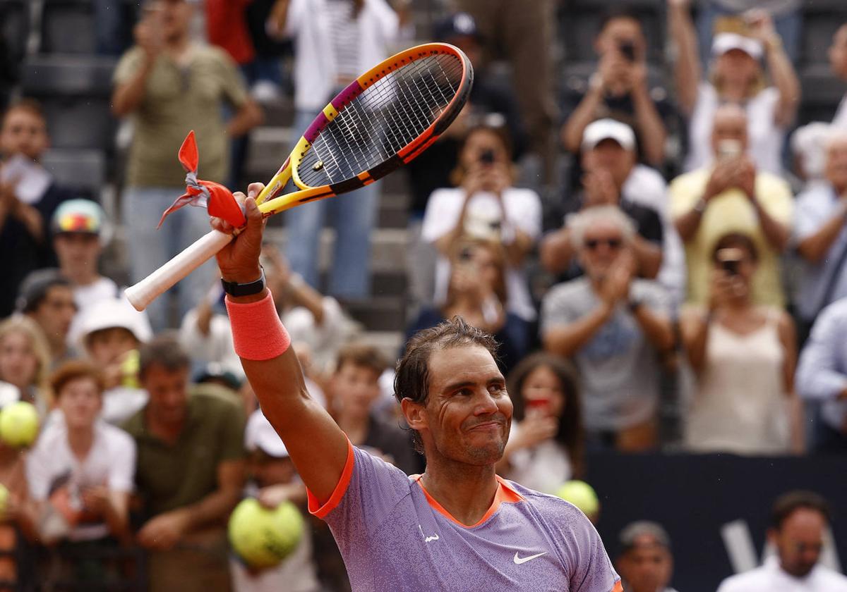 Rafa Nadal, durante un momento del torneo de Roma.