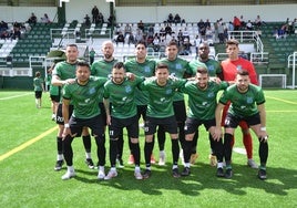 Once de la UD Calpe durante un partido de esta temporada.