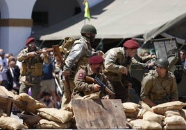 Recreación en el Museo de Historia Militar de Valencia este domingo.