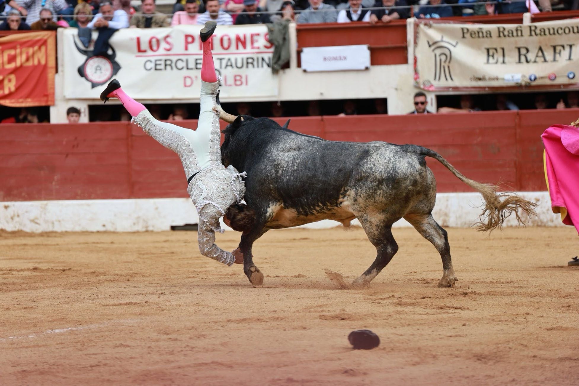 Grave cogida del torero Román en Vic