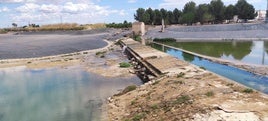 El río Albaida durante el pasado viernes.