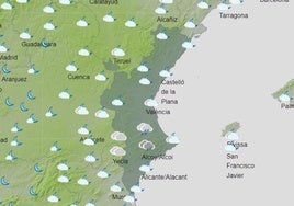 Mapa previsto para el viernes en la Comunitat Valenciana.