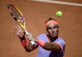 Rafa Nadal, durante su partido ante Hurkacz .