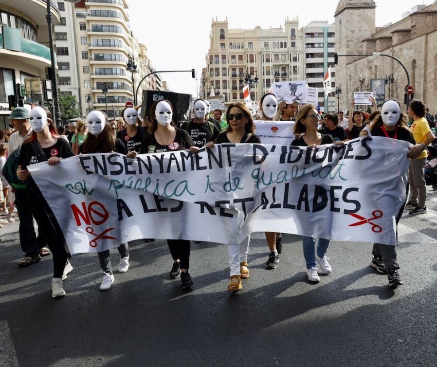 La manifestación educativa en Valencia, en imágenes