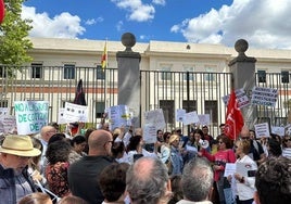 Concentración de los becarios, durante una protesta en Madrid.