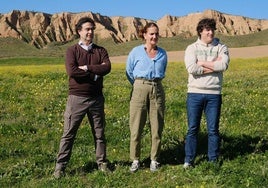 Pepe, Samantha y jordi, en las Barrancas de Burujón.