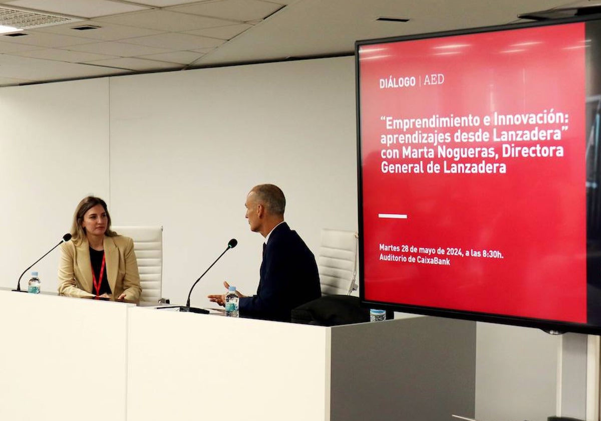 Marta Nogueras y Jesús Trelis, en la charla.