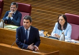 Carlos Mazón, en la sesión de control de este jueves.