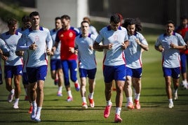 Entrenamiento de la selección española.