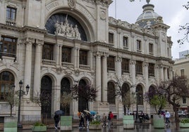 Día de lluvia en la ciudad de Valencia.