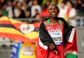 Kipruto, en una carrera celebrada en octubre de 2018.