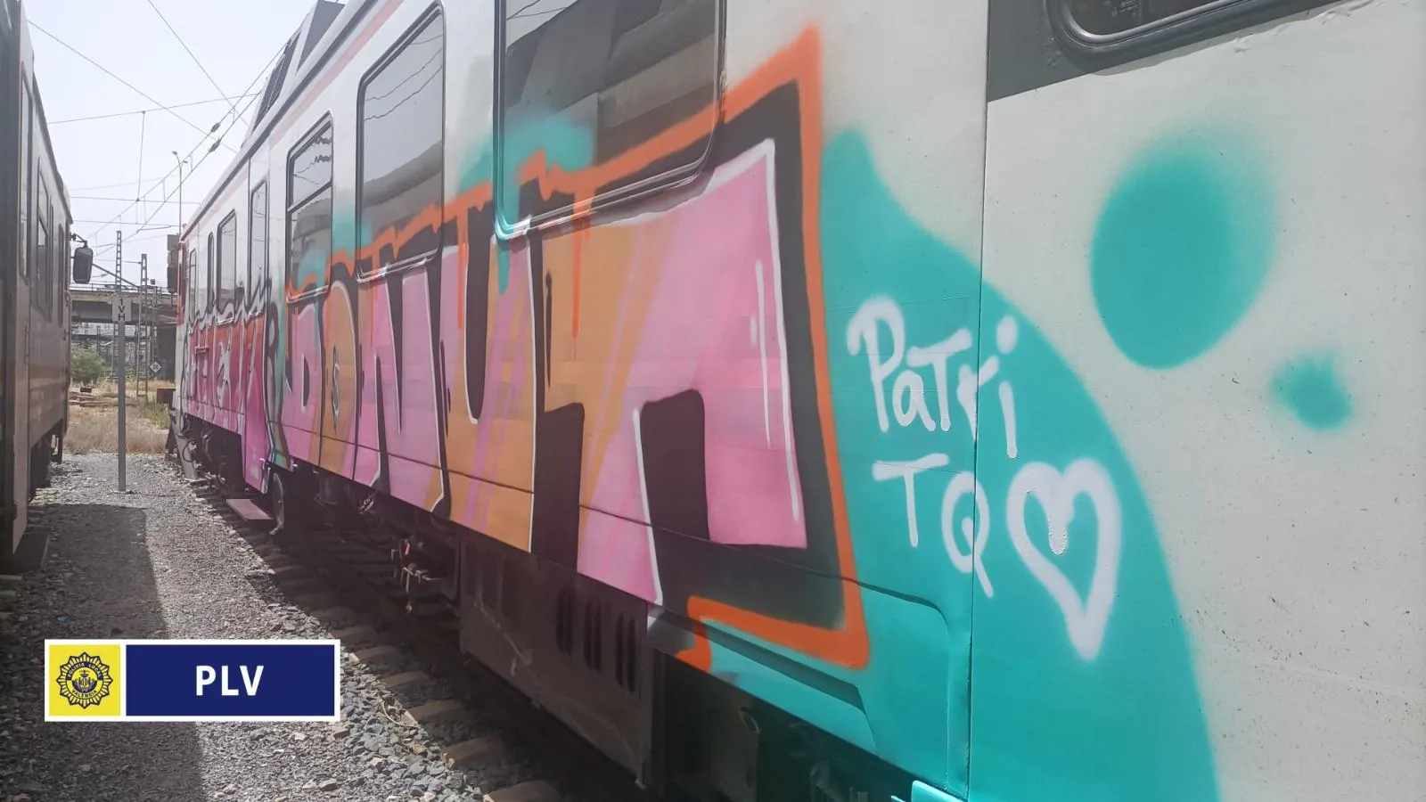 Huyen en coche tras pintar grafitis en dos vagones de Renfe en Valencia