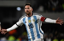 Leo Messi celebra un gol en la anterior Copa América.