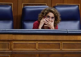 María Jesús Montero, en su escaño del Congreso.