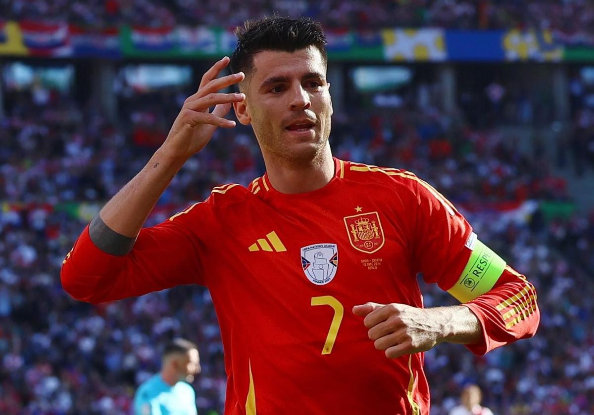 Morata, en el partido ante Croacia.