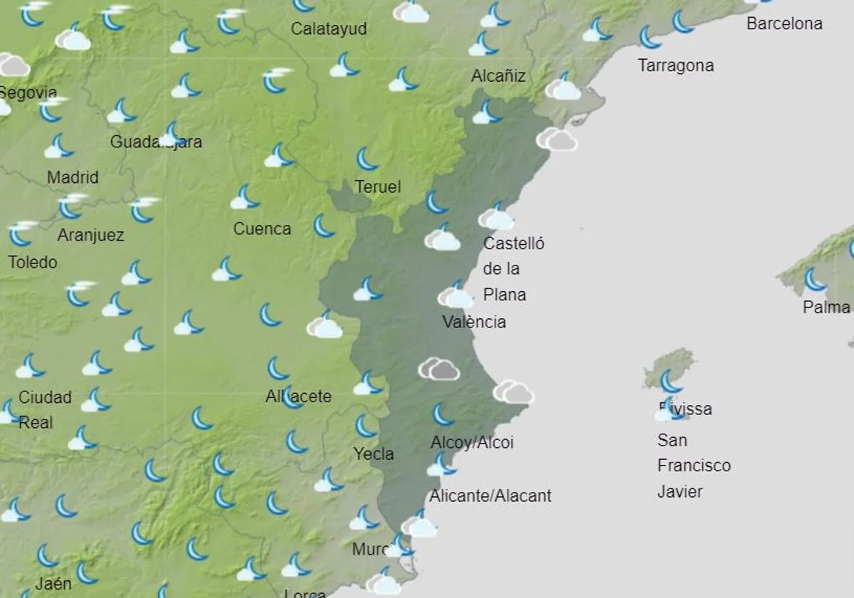 Aemet anuncia chubascos y tormentas ocasionales en la Comunitat Valenciana antes de la llegada de una DANA a la península