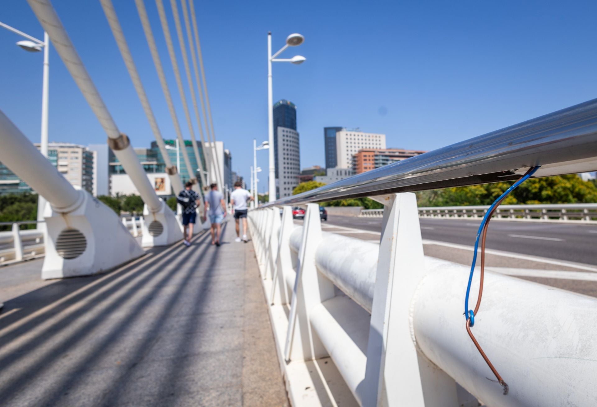 Las protestas a favor de Palestina llegan al puente de Calatrava