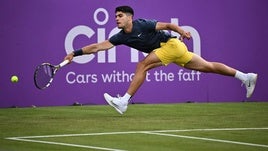 Carlos Alcaraz, en el ATP 500 de Queen's.