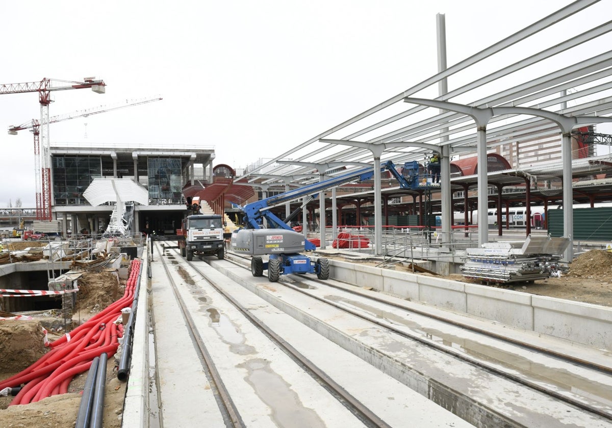 Obras en la estación de Chamartín el pasado abril.