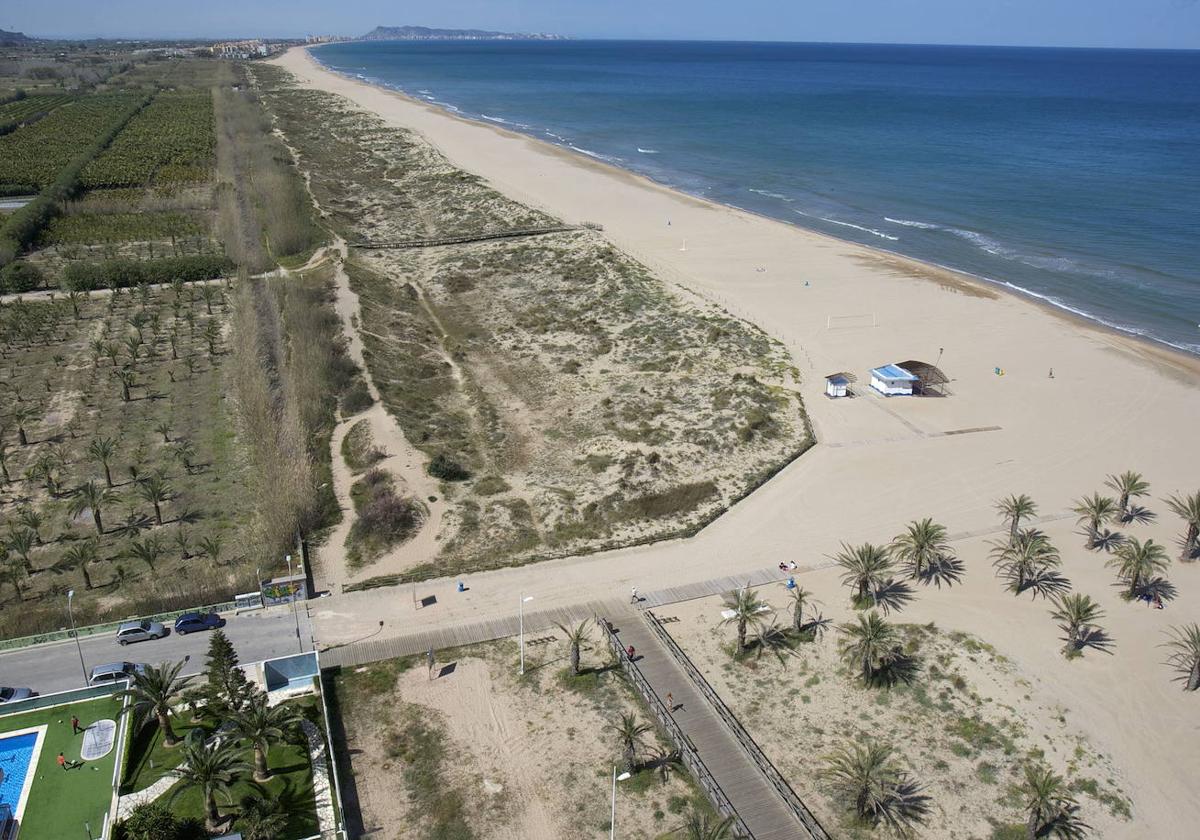 La playa virgen de l´Ahuir, entre los municipios de Gandia y Xeraco