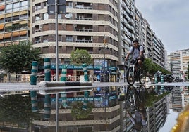 Día de lluvias en la ciudad de Valencia.