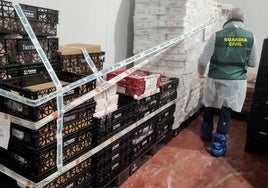 Alimentos intervenidos por la Guardia Civil al comprobar que no eran aptos para el consumo.