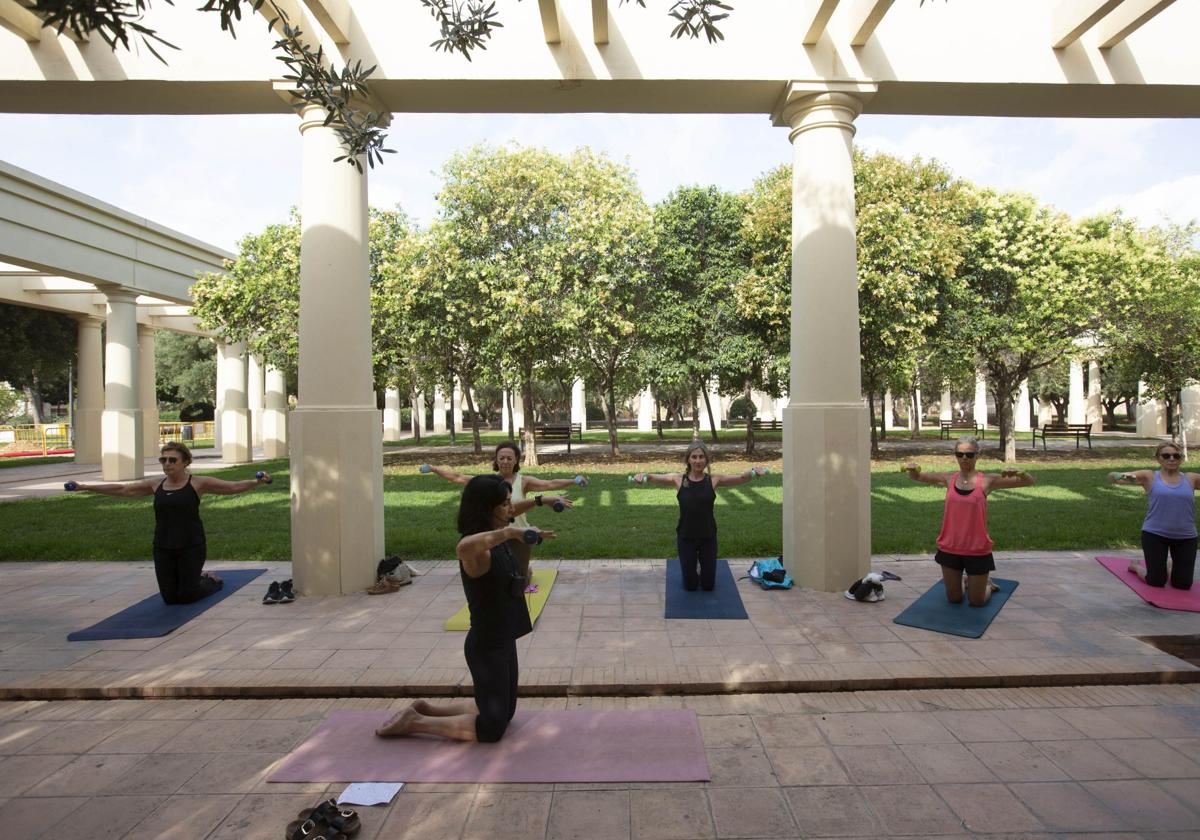 Una mañana de ejercicio en el jardín del Turia junto a PotiPilates.