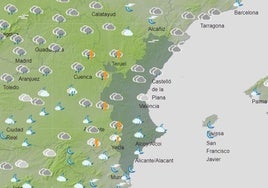 Mapa previsto para el sábado.