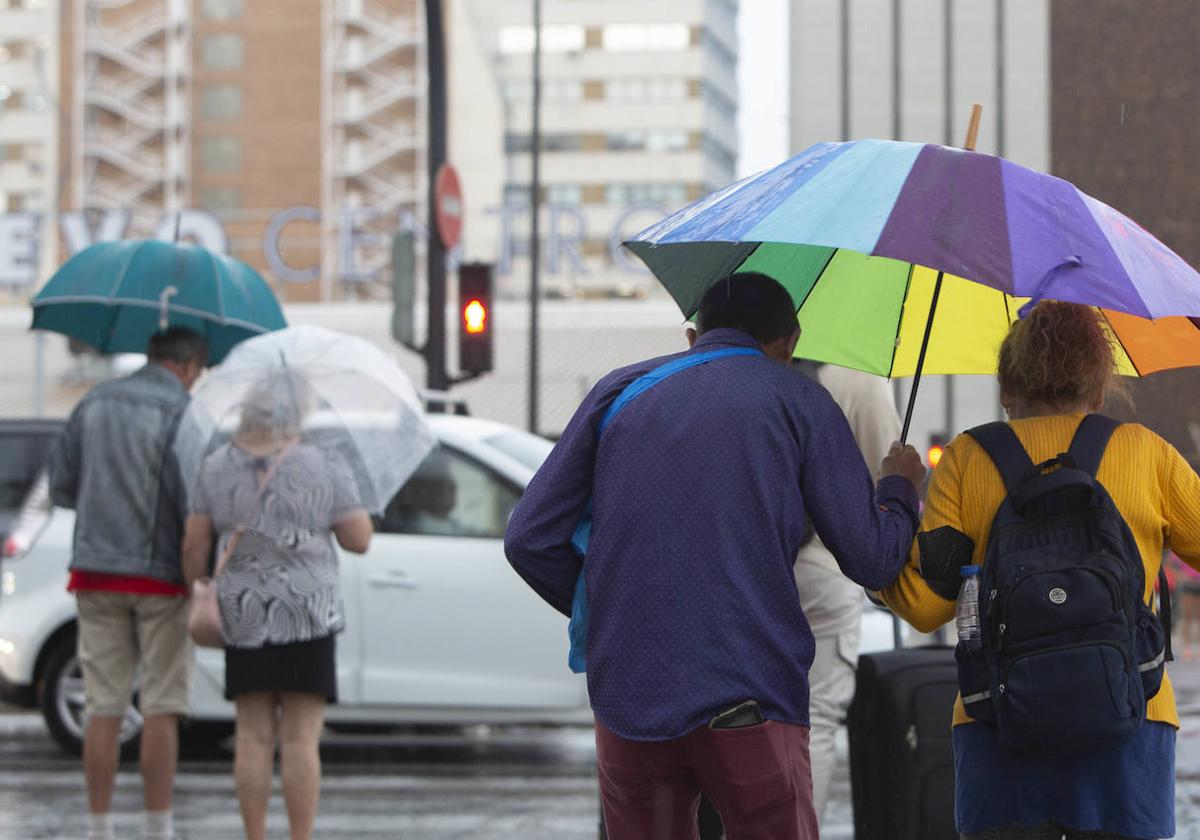 Lluvias en Valencia este lunes.